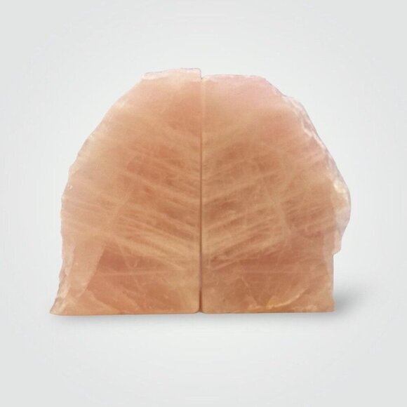 Pink Crystal Bookends, Rose Quartz, Natural Characteristics, Unique Bookends(AF) - Picture 1 of 10